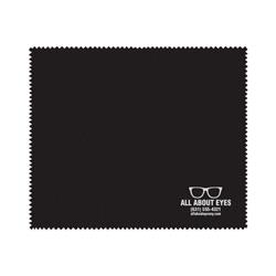 IMPRINTED Black Basic Microfiber Cloths - Loose (100 per box / Minimum order - 5 boxes)  