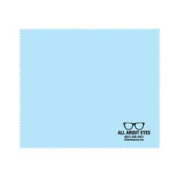 IMPRINTED Sky Blue Basic Microfiber Cloths - Loose (100 per box / Minimum order - 5 boxes)