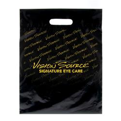 IMPRINTED Vision Source Black PLASTIC Bag - Large (100 per box/500 pc. minimum for imprint)