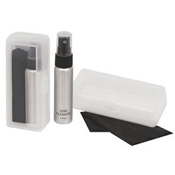 NON-IMPRINTED "The Box" Lens Cleaner Kit - 1 oz. - Black Sprayer & Black Cloth (100/box)